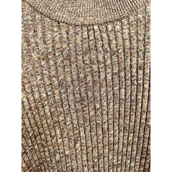 Who What Wear Brown Puff Sleeve Mock Neck Ribbed Sweater Top Size Large Fall - Picture 6 of 9